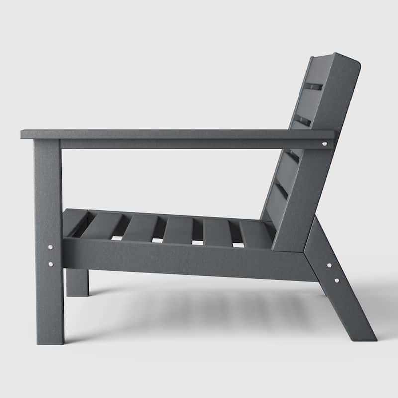 Polytrends Birchwood All Weather HDPE Outdoor Patio Deep Seating Right Arm Facing Chair