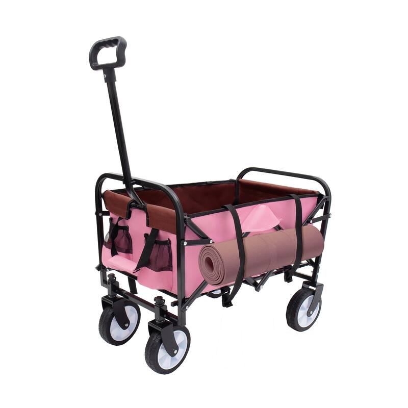 Foldable Wagon with Straps, Beach & Utility Cart, 225lb Capacity