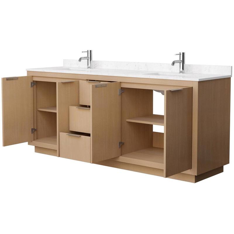 Wyndham Collection Maroni 80" Free Standing Double Basin Vanity Set