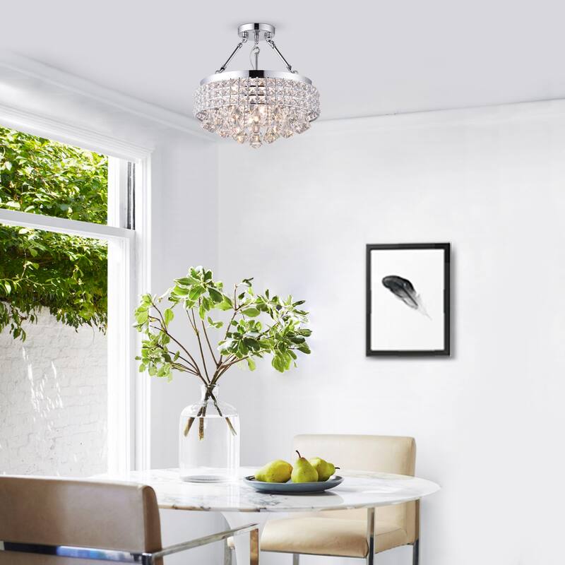 Leonce 4 - Light Chandelier Style Drum Semi Flush Mount