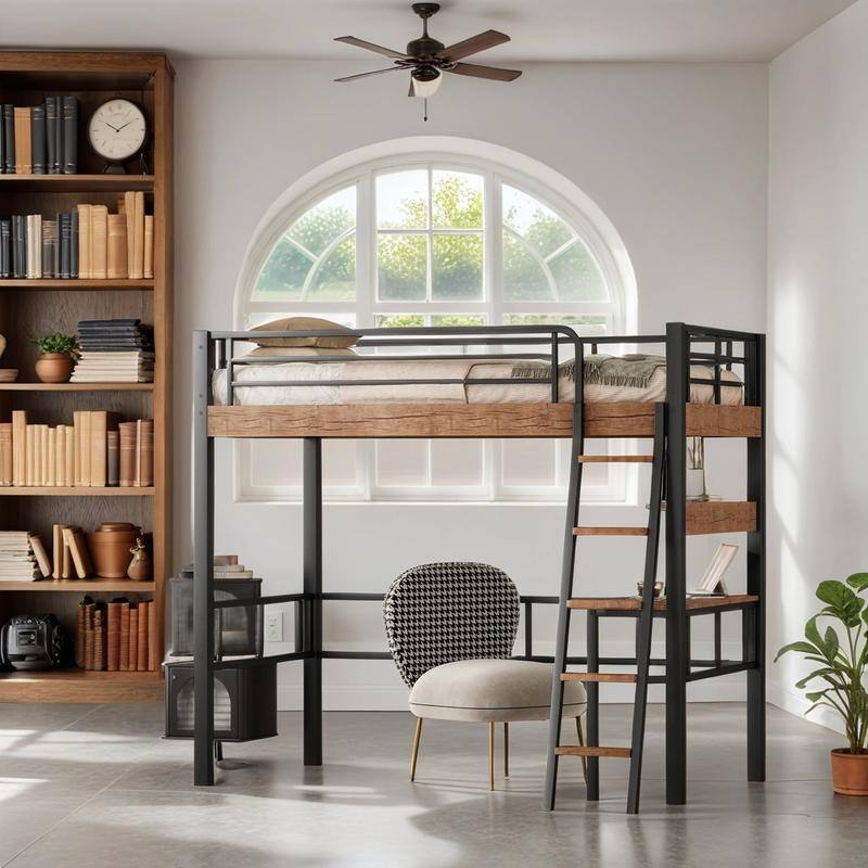 Classic Metal Twin Size Loft Bed
