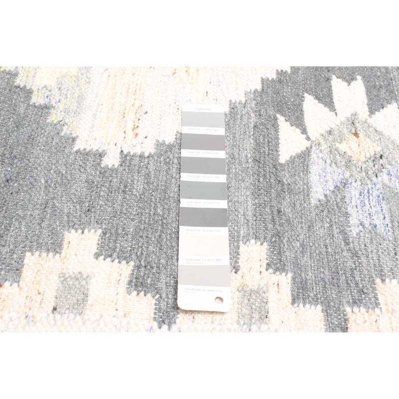 ECARPETGALLERY Flat-Weave Ankara FW Dark Grey Wool Kilim - 5'0 x 8'4