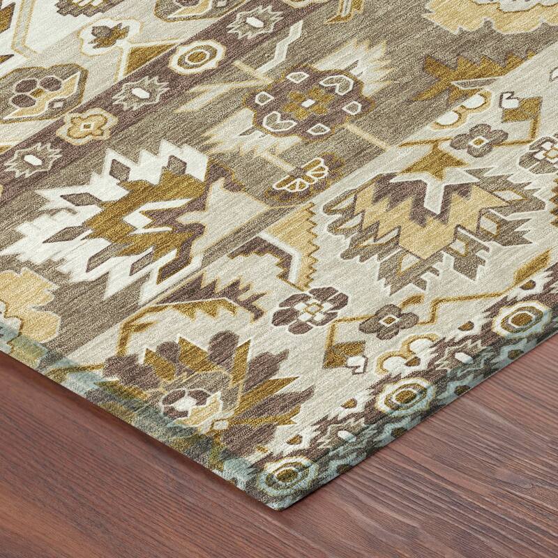Machine Washable Indoor/ Outdoor Traditional Aspen Chantille Rug