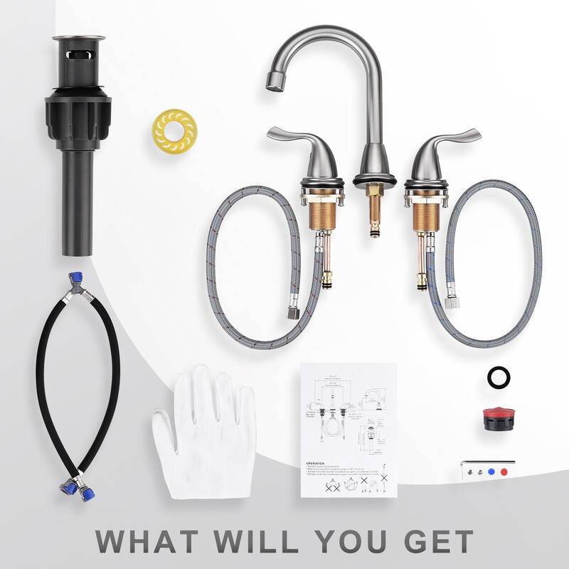 WOWOW 8 Inch Widespread Bathroom Faucet
