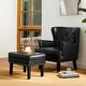 preview thumbnail 34 of 42, Glitzhome 22"W Mid-century PU Leather Tufted Ottoman Foot Stool