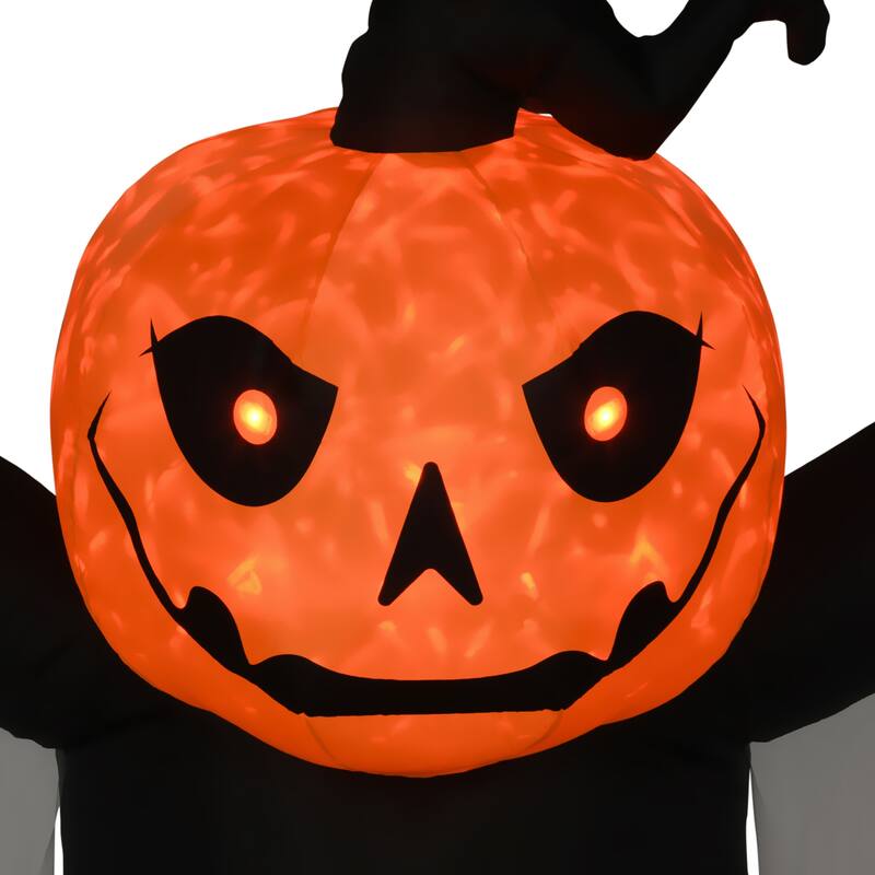 HOMCOM 9ft Halloween Inflatables, Pumpkin Ghost with Pumpkin Patch, Outdoor Giant Blow Up Yard Decoration with Build-in LED