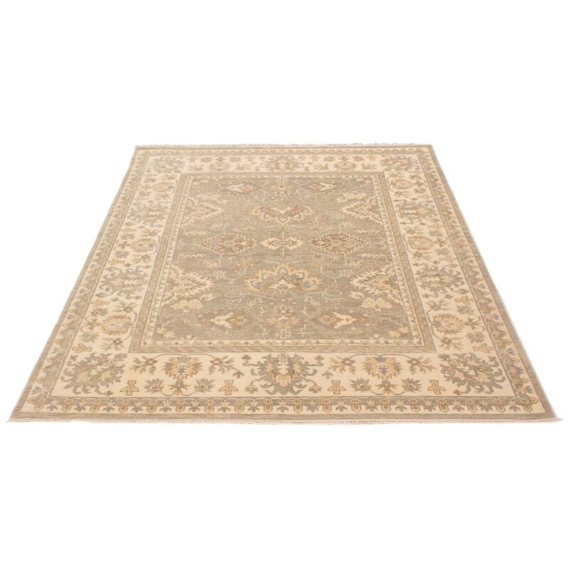 ECARPETGALLERY Hand-knotted Oushak Grey Wool Rug - 8'0 x 9'11