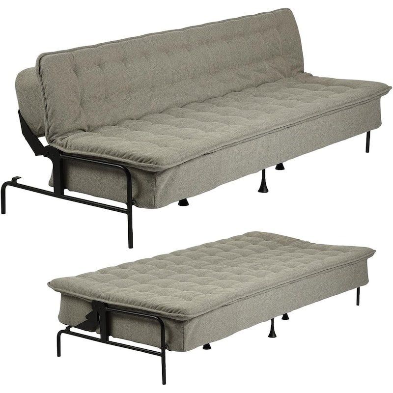 HOMYLIN Convertible Tufted Sofa Bed with Adjustable Back & Metal Frame