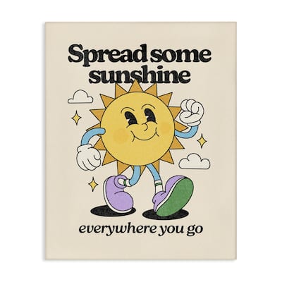 Stupell Retro Spread Some Sunshine Canvas Wall Art Design By Victoria Barnes