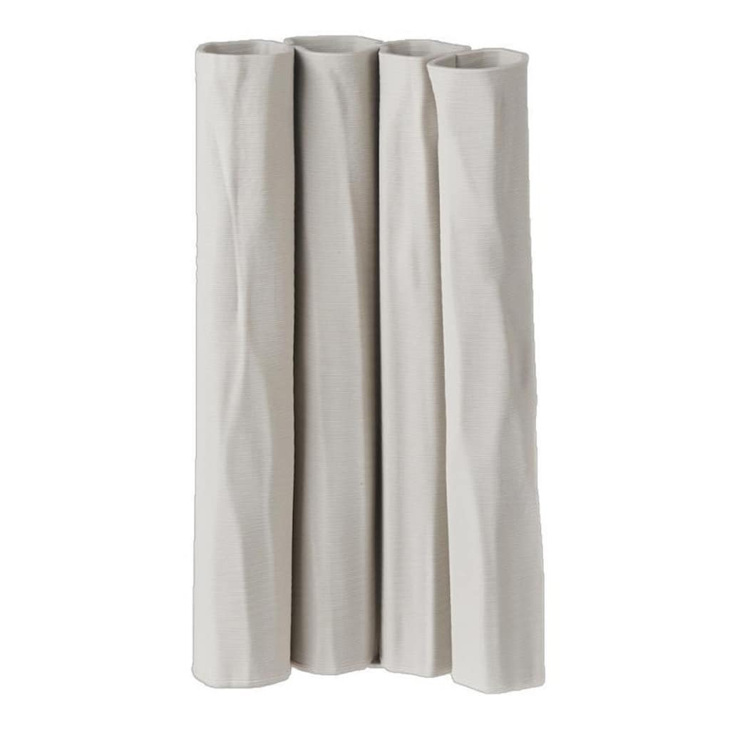 3D Printed Abstract Sculptural Ceramic Vase - 13" - White