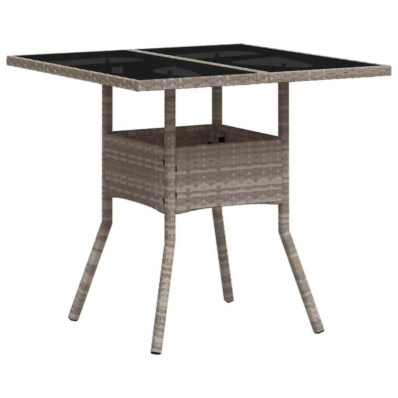 vidaXL Garden Table Light Grey PE Rattan Medium UV-resistant materials - 31.5 x 31.5 x 29.5