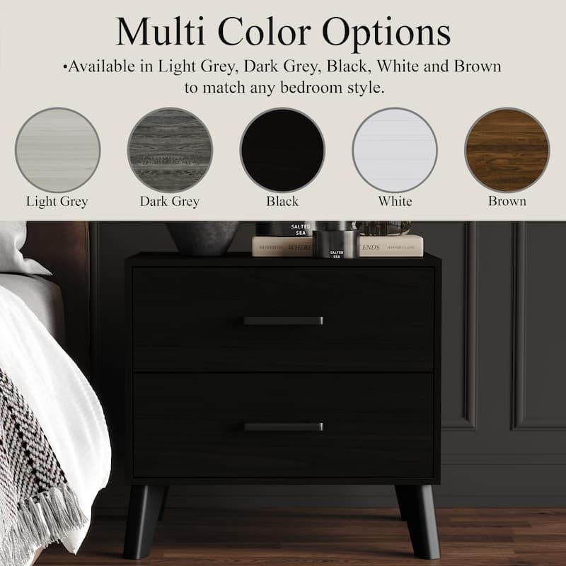 CraftPorch Classic Style 2-Drawers Wooden Nightstand