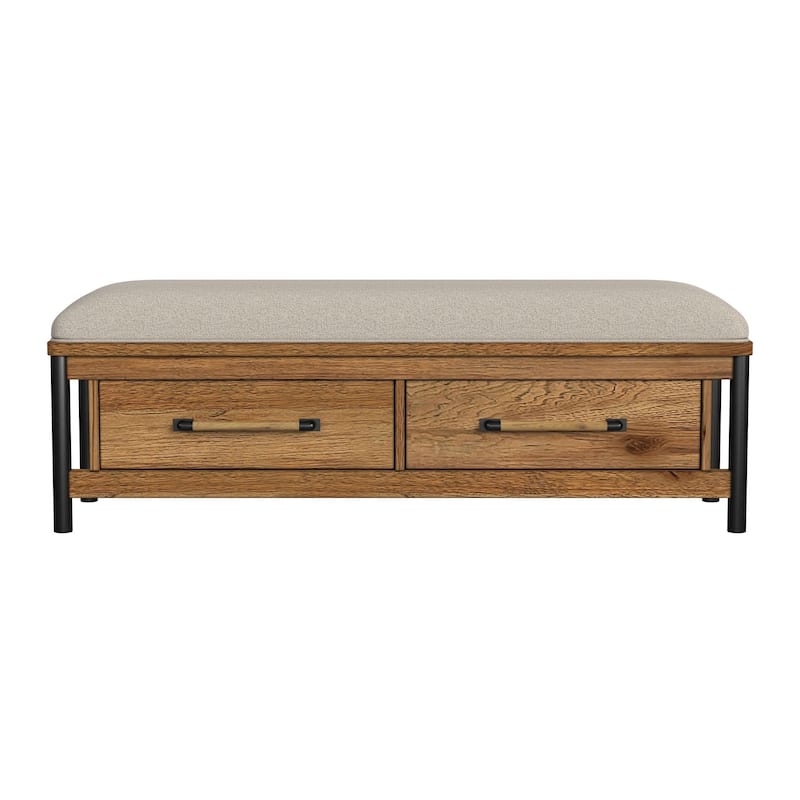 Norcross Rubberwood Bench, Hickory
