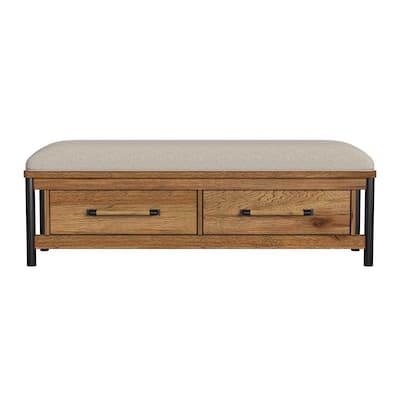 Norcross Rubberwood Bench, Hickory