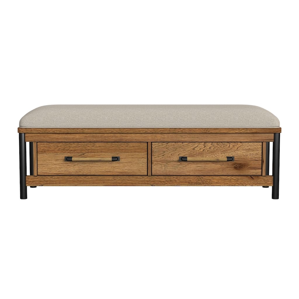 Norcross Rubberwood Bench, Hickory