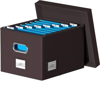 Collapsible Portable Filing Boxes for Faux Leather - Bed Bath & Beyond ...