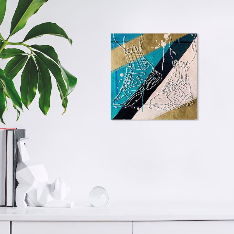 Wynwood Studio Canvas Fashion and Glam Street Glam Blue and Teal Modern & Contemporary Wall Art Canvas Print - 12 x 12