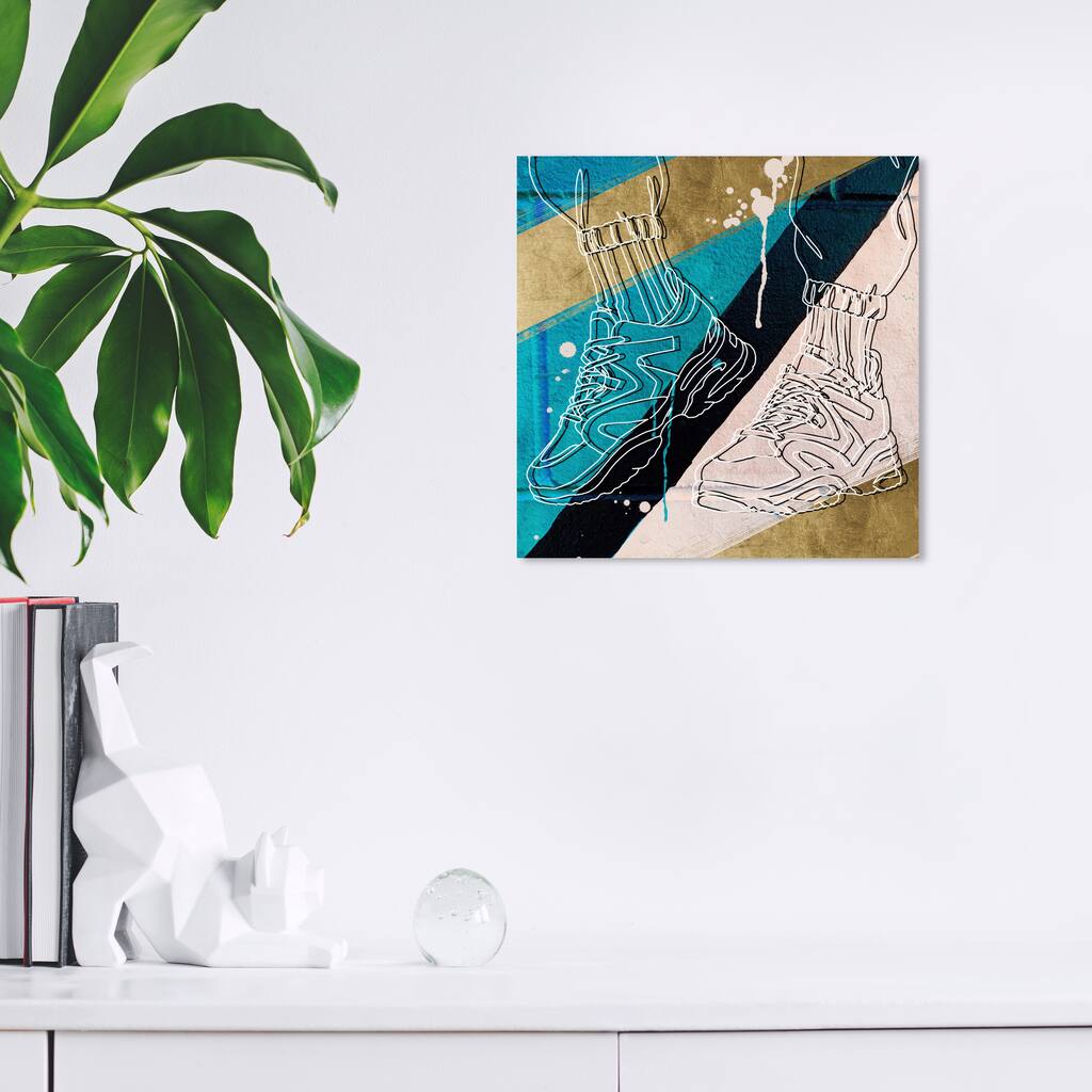 Wynwood Studio Canvas Fashion and Glam Street Glam Blue and Teal Modern & Contemporary Wall Art Canvas Print