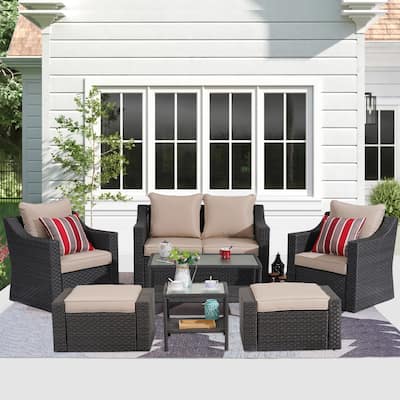 Royalcraft 7-Piece PE Wicker Outdoor Conversation Sets