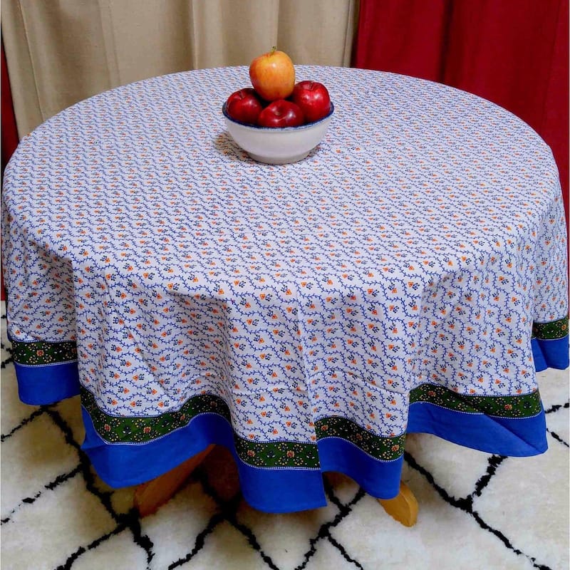 Exquisite Floral Vine Cotton Tablecloth Collection