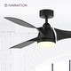 preview thumbnail 2 of 17, Fanimation Klear 56 inch Indoor/Outdoor Smart Ceiling Fan with LED CCT Select Light Kit and Remote - Black