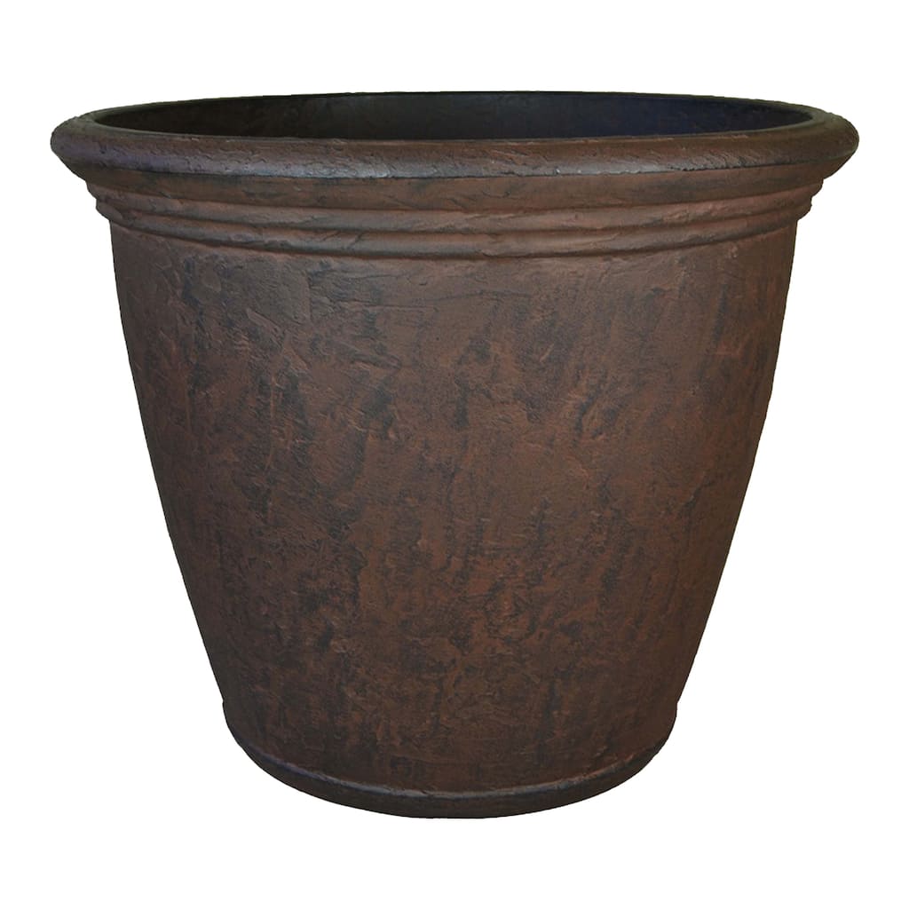 Sunnydaze Anjelica Outdoor Double-Walled Flower Pot Planter - Rust - 16"- Single - 1