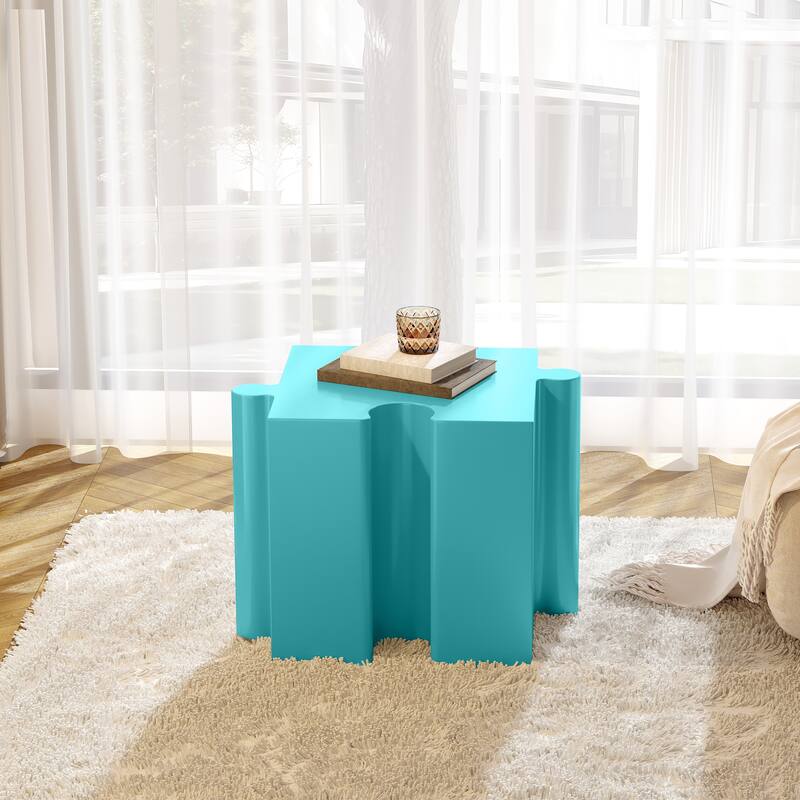 Christopher Knight Home - Mandy Modern Outdoor Side Table with Modular Concave Edge Design - Light Blue