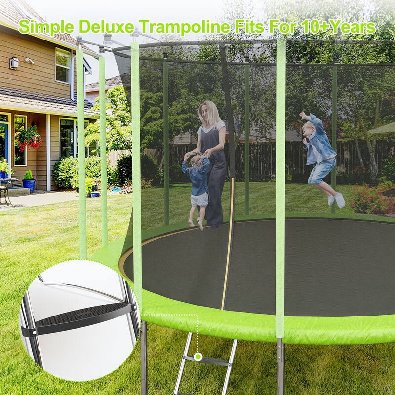 16FT Trampoline, Recreational Trampolines with Enclosure Net and Ladder