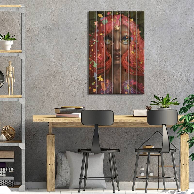 Starburst Print On Wood by Ejiwa Ebenebe - Multi-Color