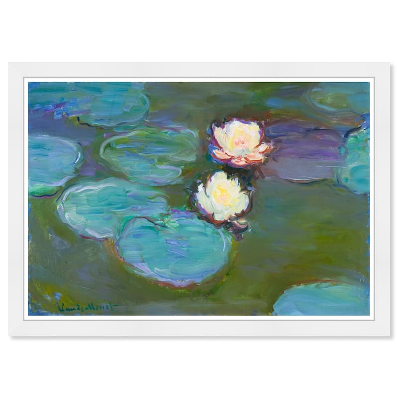 Wynwood Studio Prints Floral and Botanical Claude Monet - Nympheas Green and Traditional Wall Art Canvas Print
