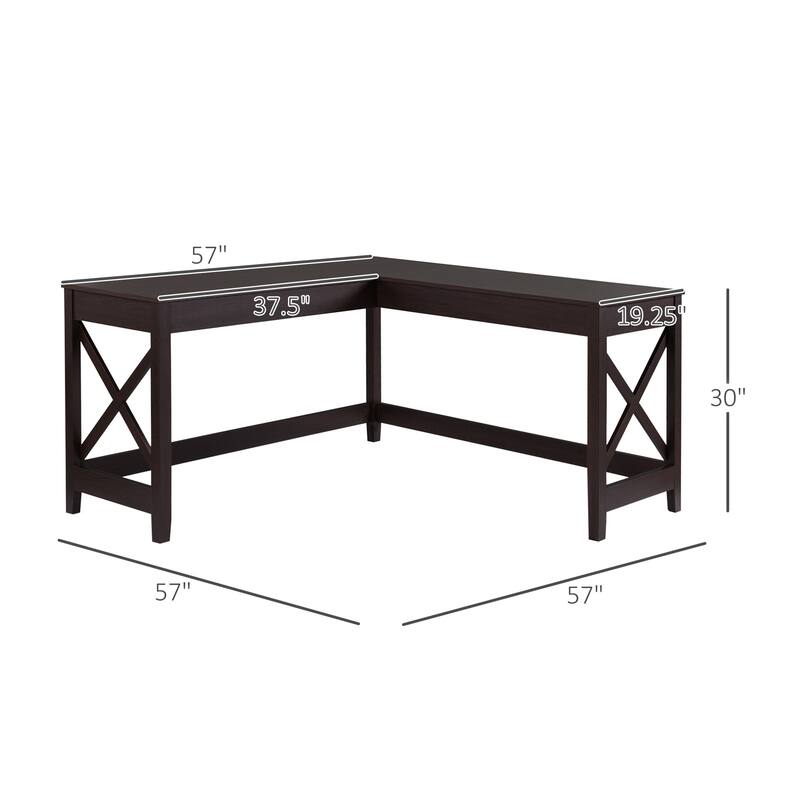 57" L-Shaped Corner Desk, Computer Home Office Desk and Writing Table
