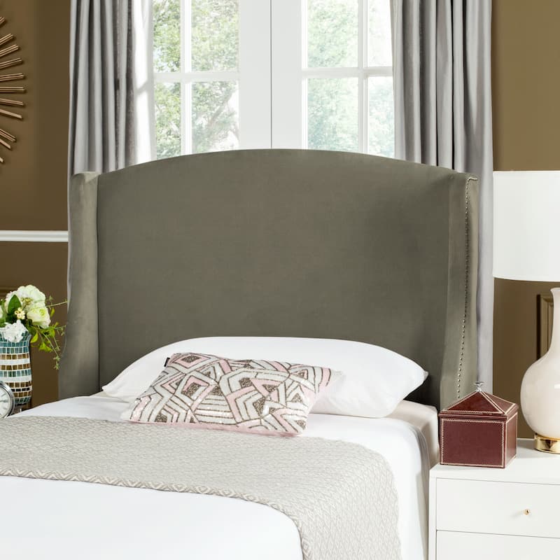 SAFAVIEH Zafirka Grey Wingback Linen Headboard (Twin) - Pewter - Twin