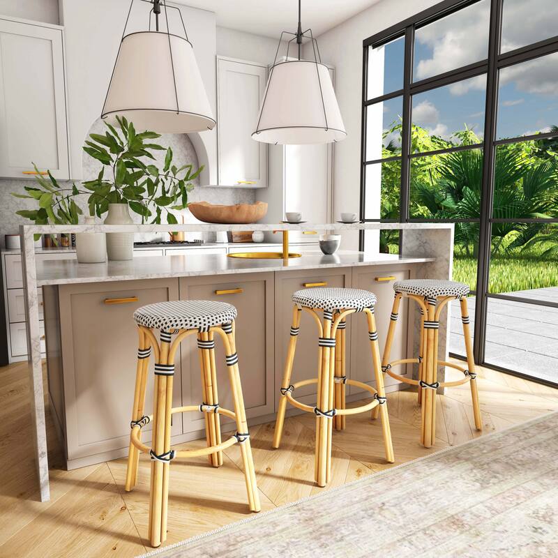 Tobias Rattan Round Bar Stool