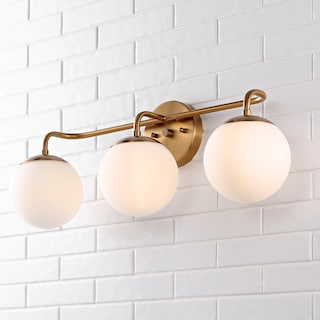 Orleans Parisian Globe Metal/Frosted Glass Modern Contemporary LED Vanity, by JONATHAN  Y