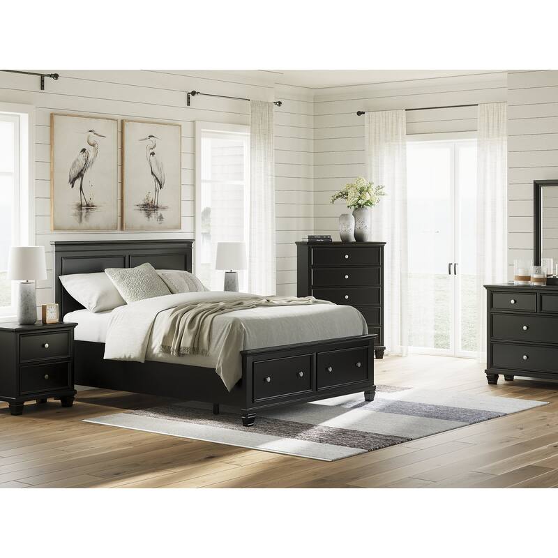 Signature Design by Ashley Lanolee Black 2 Drawer Nightstand