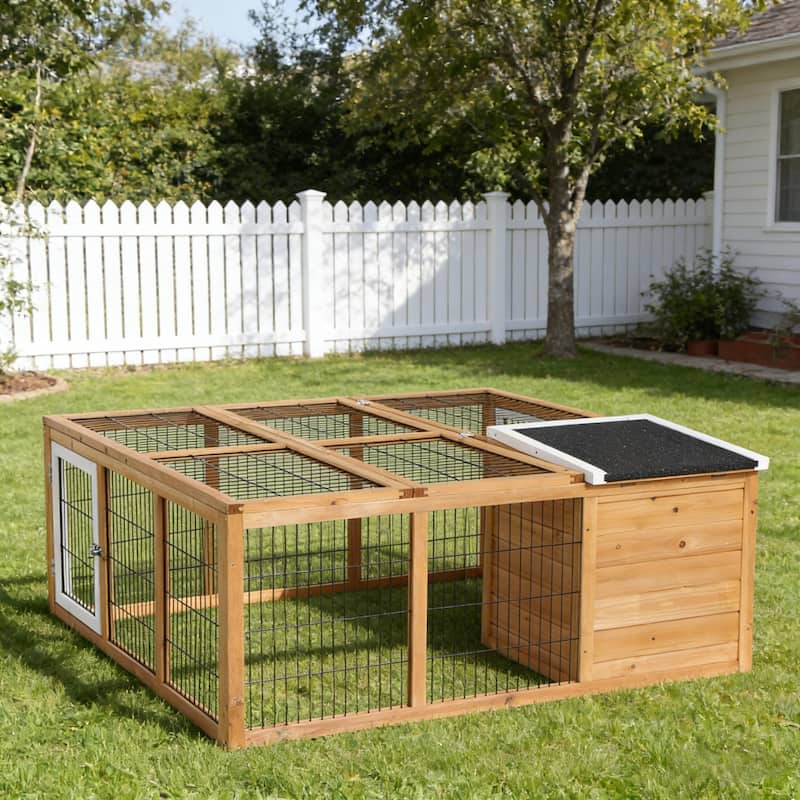 Pet House,Small Animal Hutch Cage,Rabbit House is designed for convenient cleaning - Natural