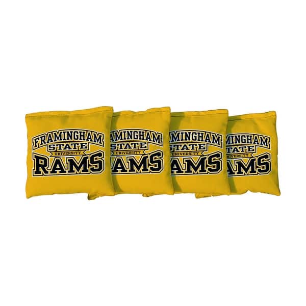 slide 2 of 3, Framingham State Rams Yellow Cornhole Bags All-Weather Resin Filled