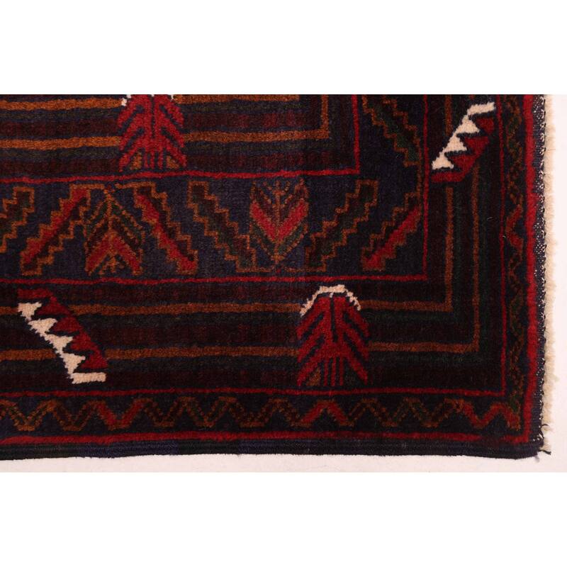 ECARPETGALLERY Hand-knotted Teimani Dark Navy Wool Rug - 3'11 x 6'2