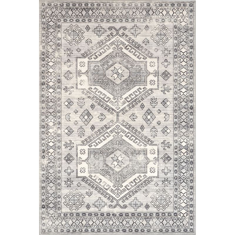 Nuloom Mae SpinClean Tribal Motif Machine Washable Area Rug