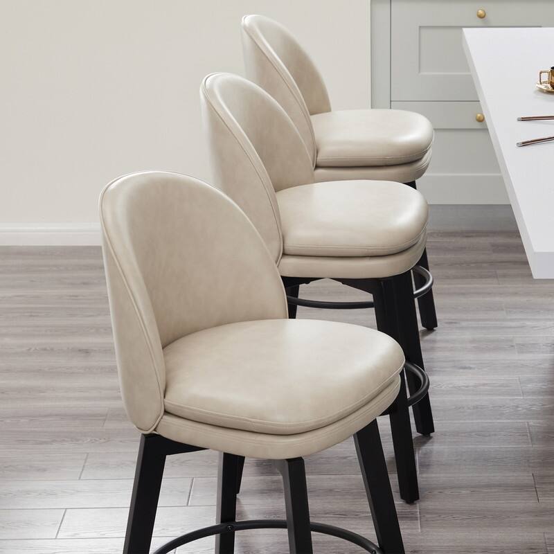 Spruce & Spring Madison Upholstered Swivel Counter Height Bar Stools