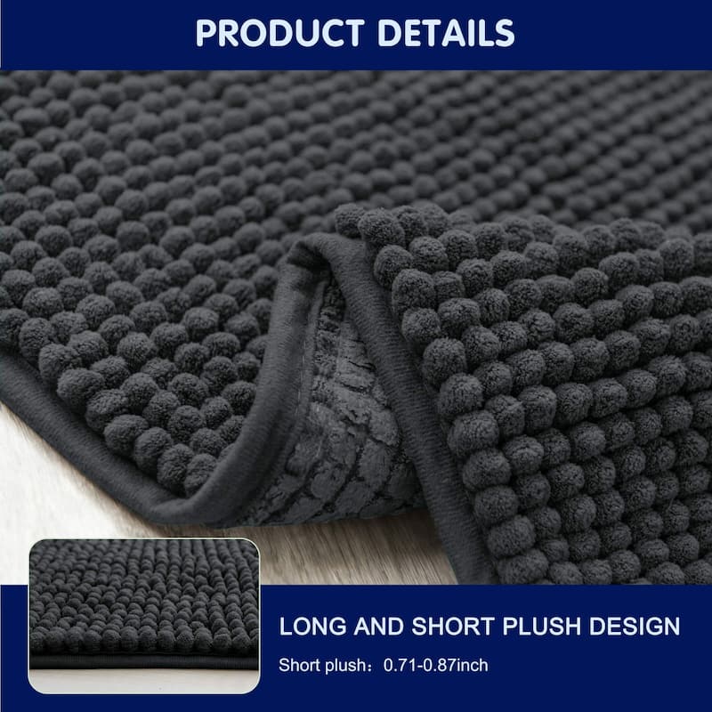 Subrtex Chenille Soft Rugs Super Water Absorbing Shower Mats