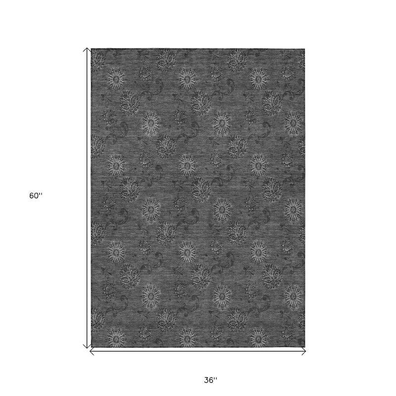 HomeRoots Floral Transitional Rectangle Outdoor Rug