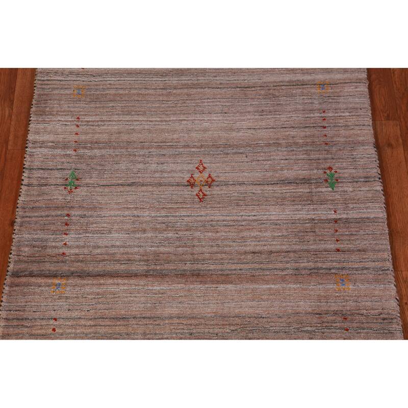 Brown Tribal Gabbeh Indian Rug Handmade Cntemporary Foyer Wool Carpet - 3'0" x 4'11"