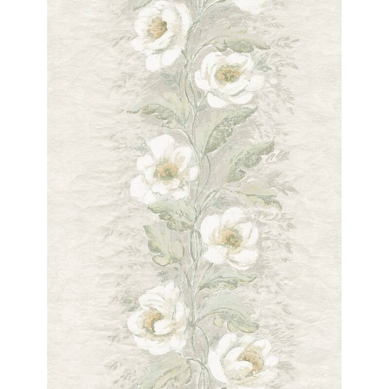 Zio and Sons Dutch Garland Timeless Grey Gardenia Stripe Wallpaper