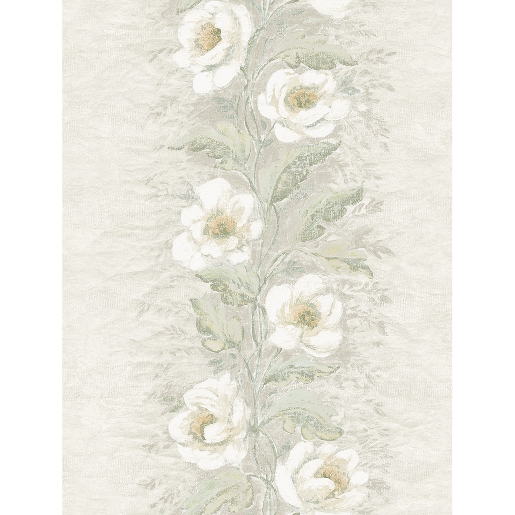 Zio and Sons Dutch Garland Timeless Grey Gardenia Stripe Wallpaper