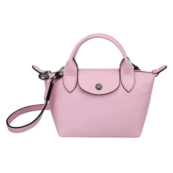 slide 1 of 1, LongChamp Womens Le Pliage Rose Pink Top Handle Tote Handbag Small
