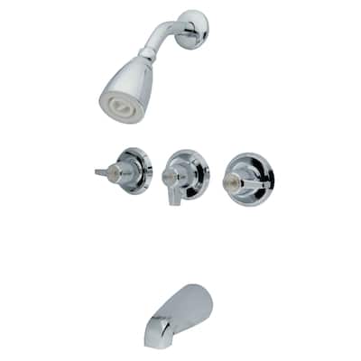 Kingston Brass Three-Handle Tub and Shower Faucet