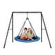 preview thumbnail 3 of 9, Heavy Duty Metal Swing Sets for Backyard with Swing Stand , Kids Saucer Swing