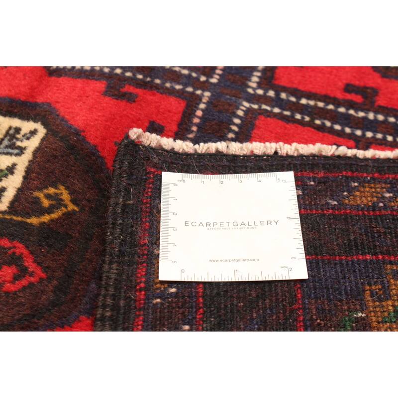 ECARPETGALLERY Hand-knotted Teimani Red Wool Rug - 3'8 x 7'0