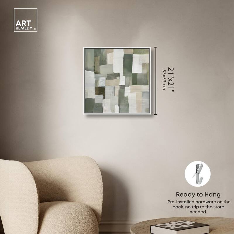 Pale Jade Green I Canvas by Art Remedy
